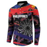 Personalised Philippines Sun Tattoo Button Sweatshirt Feathers Filipinas Grunge Style Black