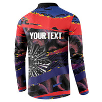 Personalised Philippines Sun Tattoo Button Sweatshirt Feathers Filipinas Grunge Style Black