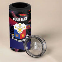 Personalised Philippines Sun Tattoo 4 in 1 Can Cooler Tumbler Feathers Filipinas Grunge Style Black