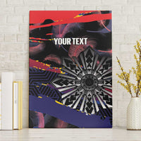 Personalised Philippines Sun Tattoo Canvas Wall Art Feathers Filipinas Grunge Style Black