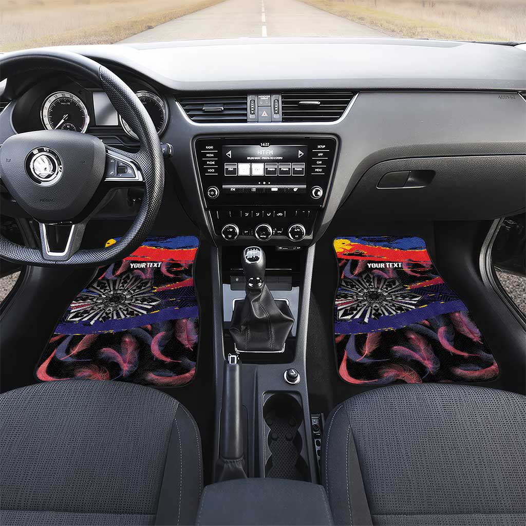 Personalised Philippines Sun Tattoo Car Mats Feathers Filipinas Grunge Style Black