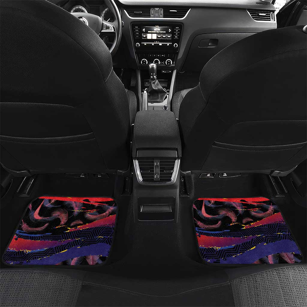 Personalised Philippines Sun Tattoo Car Mats Feathers Filipinas Grunge Style Black