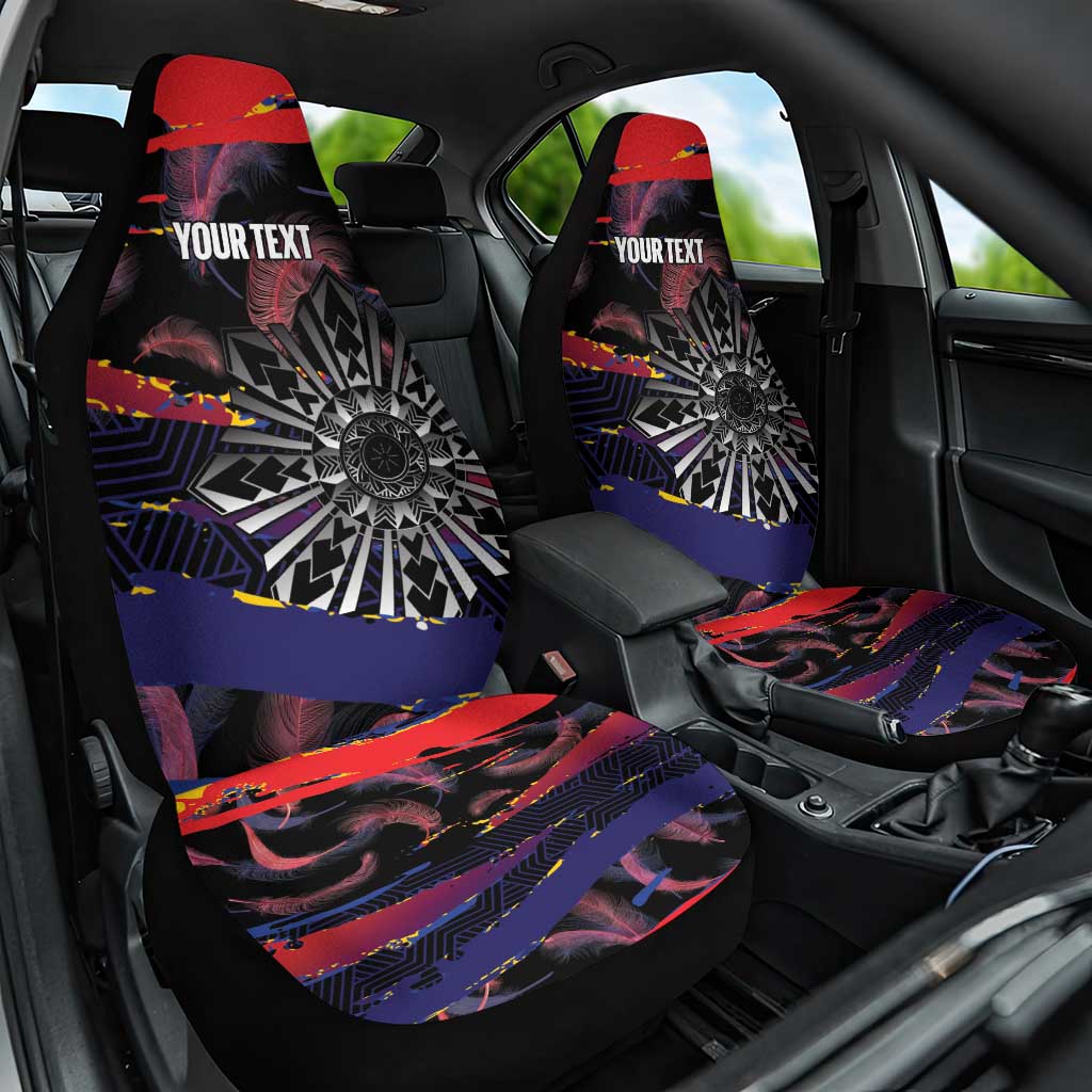Personalised Philippines Sun Tattoo Car Seat Cover Feathers Filipinas Grunge Style Black