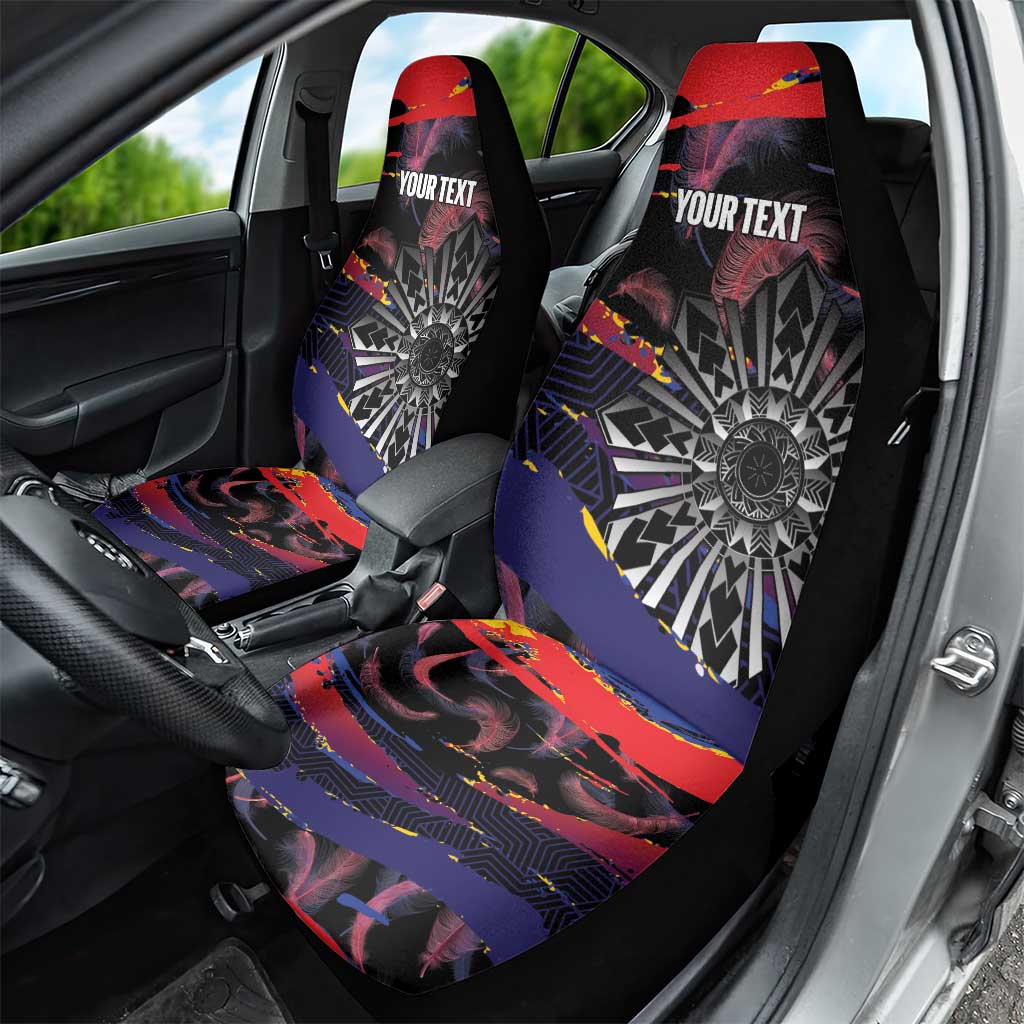 Personalised Philippines Sun Tattoo Car Seat Cover Feathers Filipinas Grunge Style Black