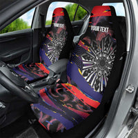 Personalised Philippines Sun Tattoo Car Seat Cover Feathers Filipinas Grunge Style Black