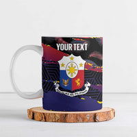 Personalised Philippines Sun Tattoo Ceramic Mug Feathers Filipinas Grunge Style Black