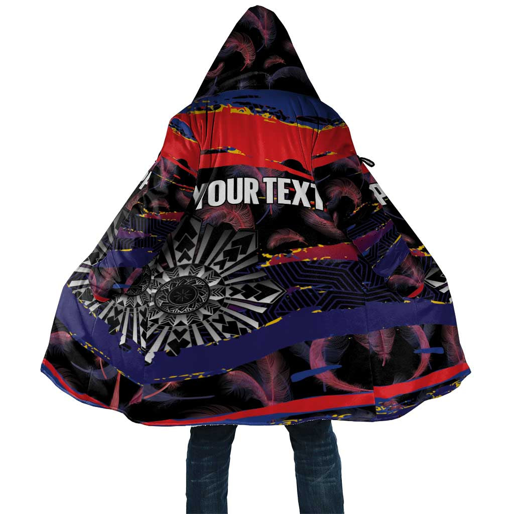 Personalised Philippines Sun Tattoo Cloak Feathers Filipinas Grunge Style Black