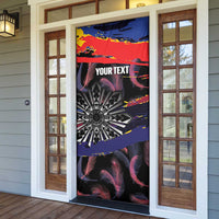 Personalised Philippines Sun Tattoo Door Cover Feathers Filipinas Grunge Style Black