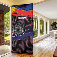 Personalised Philippines Sun Tattoo Door Cover Feathers Filipinas Grunge Style Black
