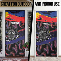 Personalised Philippines Sun Tattoo Door Cover Feathers Filipinas Grunge Style Black