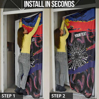 Personalised Philippines Sun Tattoo Door Cover Feathers Filipinas Grunge Style Black