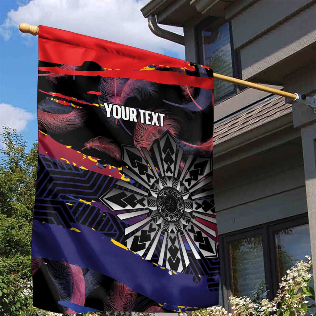 Personalised Philippines Sun Tattoo Garden Flag Feathers Filipinas Grunge Style Black