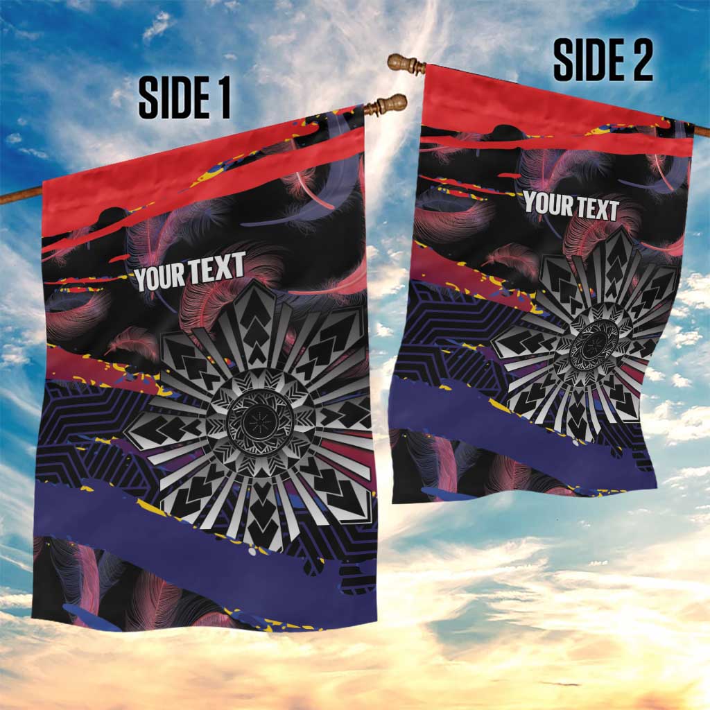 Personalised Philippines Sun Tattoo Garden Flag Feathers Filipinas Grunge Style Black