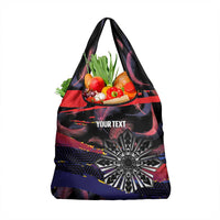 Personalised Philippines Sun Tattoo Grocery Bag Feathers Filipinas Grunge Style Black