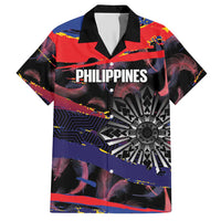 Personalised Philippines Sun Tattoo Hawaiian Shirt Feathers Filipinas Grunge Style Black