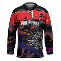 Personalised Philippines Sun Tattoo Hockey Jersey Feathers Filipinas Grunge Style Black