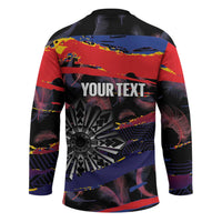 Personalised Philippines Sun Tattoo Hockey Jersey Feathers Filipinas Grunge Style Black