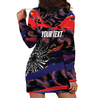Personalised Philippines Sun Tattoo Hoodie Dress Feathers Filipinas Grunge Style Black