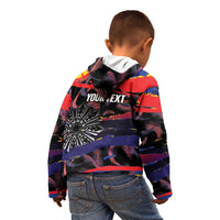 Personalised Philippines Sun Tattoo Kid Hoodie Feathers Filipinas Grunge Style Black