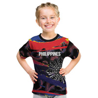 Personalised Philippines Sun Tattoo Kid T Shirt Feathers Filipinas Grunge Style Black