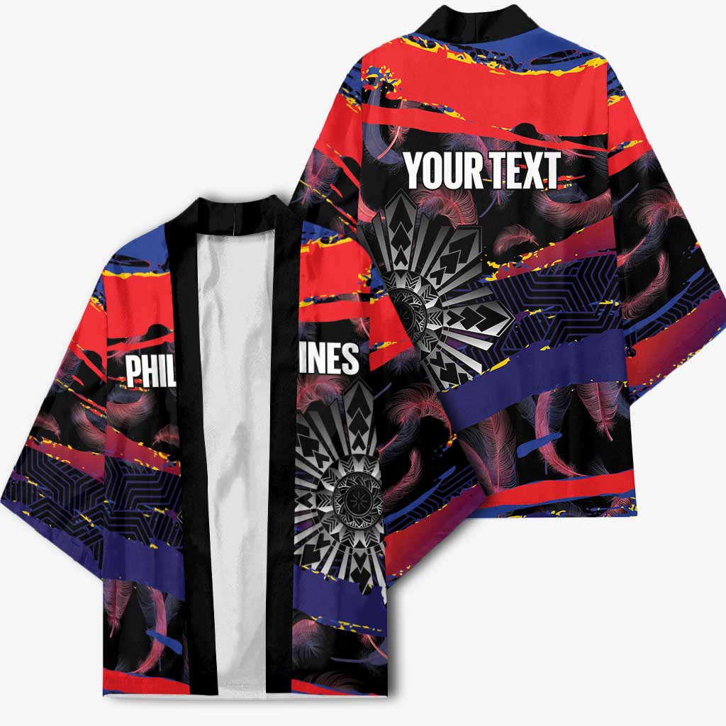 Personalised Philippines Sun Tattoo Kimono Feathers Filipinas Grunge Style Black
