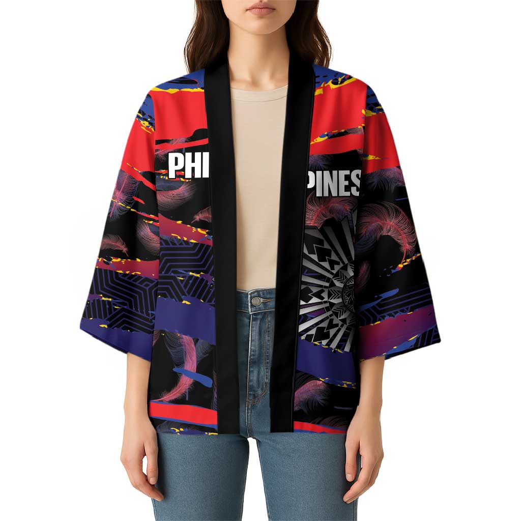 Personalised Philippines Sun Tattoo Kimono Feathers Filipinas Grunge Style Black