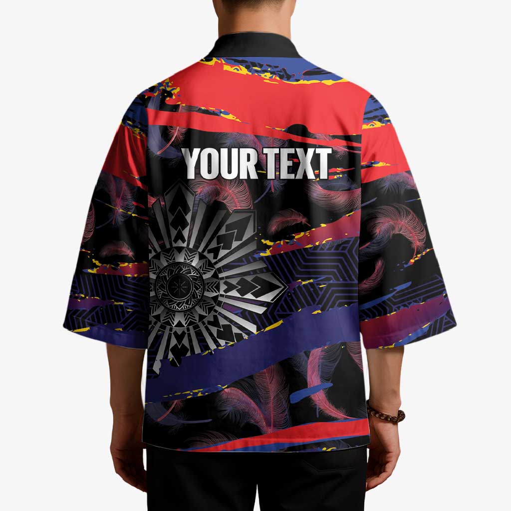 Personalised Philippines Sun Tattoo Kimono Feathers Filipinas Grunge Style Black