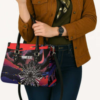 Personalised Philippines Sun Tattoo Leather Bag Feathers Filipinas Grunge Style Black