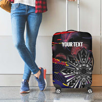 Personalised Philippines Sun Tattoo Luggage Cover Feathers Filipinas Grunge Style Black