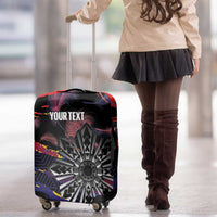 Personalised Philippines Sun Tattoo Luggage Cover Feathers Filipinas Grunge Style Black