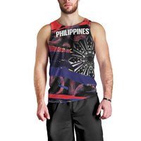 Personalised Philippines Sun Tattoo Men Tank Top Feathers Filipinas Grunge Style Black
