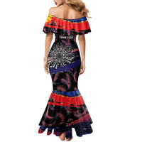 Personalised Philippines Sun Tattoo Mermaid Dress Feathers Filipinas Grunge Style Black