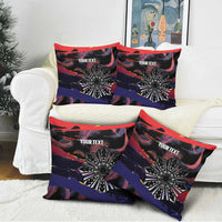 Personalised Philippines Sun Tattoo Pillow Cover Feathers Filipinas Grunge Style Black
