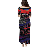Personalised Philippines Sun Tattoo Puletasi Feathers Filipinas Grunge Style Black