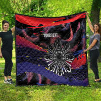 Personalised Philippines Sun Tattoo Quilt Feathers Filipinas Grunge Style Black