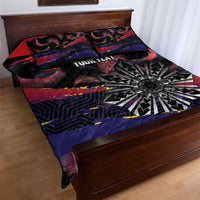 Personalised Philippines Sun Tattoo Quilt Bed Set Feathers Filipinas Grunge Style Black