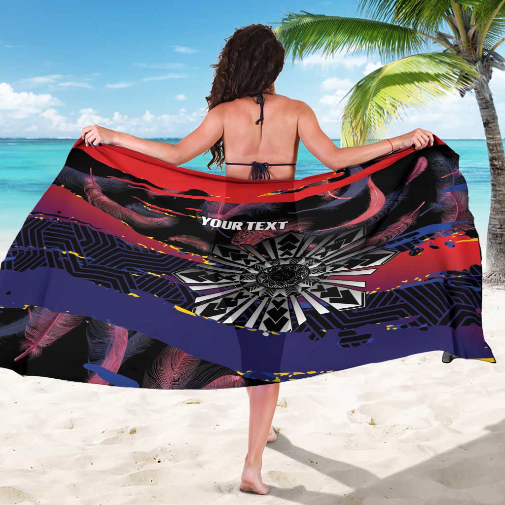 Personalised Philippines Sun Tattoo Sarong Feathers Filipinas Grunge Style Black