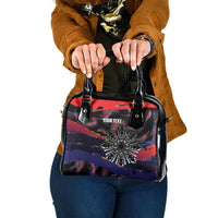 Personalised Philippines Sun Tattoo Shoulder Handbag Feathers Filipinas Grunge Style Black