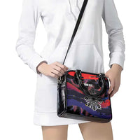 Personalised Philippines Sun Tattoo Shoulder Handbag Feathers Filipinas Grunge Style Black