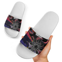Personalised Philippines Sun Tattoo Slide Sandals Feathers Filipinas Grunge Style Black