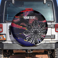 Personalised Philippines Sun Tattoo Spare Tire Cover Feathers Filipinas Grunge Style Black