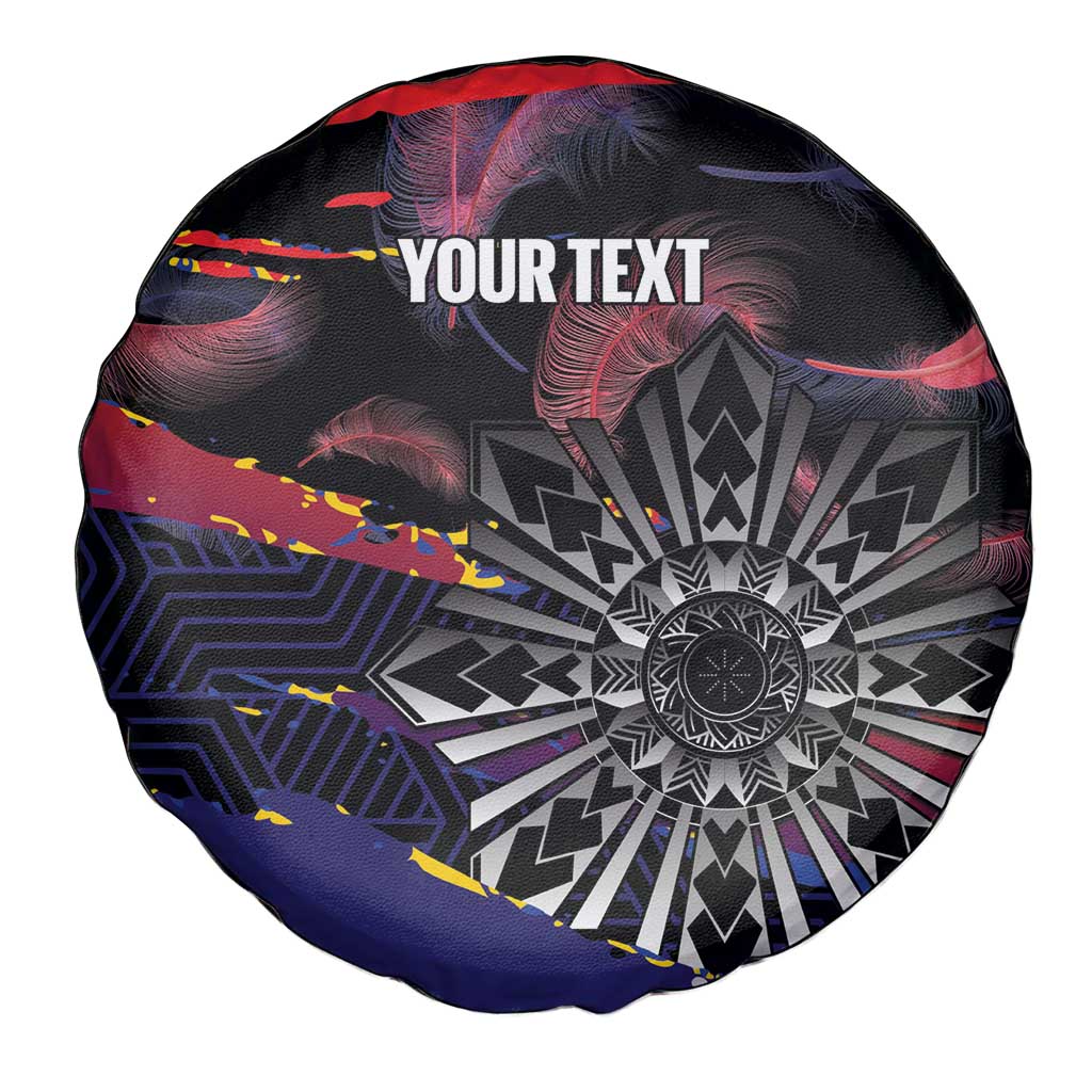 Personalised Philippines Sun Tattoo Spare Tire Cover Feathers Filipinas Grunge Style Black