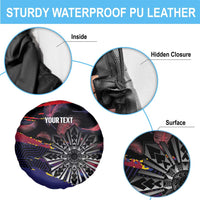 Personalised Philippines Sun Tattoo Spare Tire Cover Feathers Filipinas Grunge Style Black