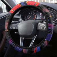 Philippines Sun Tattoo Steering Wheel Cover Feathers Filipinas Grunge Style Black