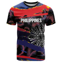 Personalised Philippines Sun Tattoo T Shirt Feathers Filipinas Grunge Style Black