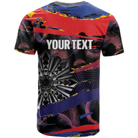 Personalised Philippines Sun Tattoo T Shirt Feathers Filipinas Grunge Style Black