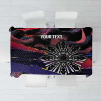 Personalised Philippines Sun Tattoo Tablecloth Feathers Filipinas Grunge Style Black