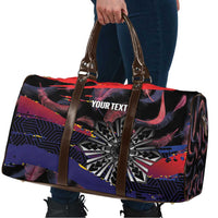 Personalised Philippines Sun Tattoo Travel Bag Feathers Filipinas Grunge Style Black