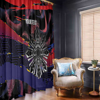 Personalised Philippines Sun Tattoo Window Curtain Feathers Filipinas Grunge Style Black