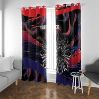 Personalised Philippines Sun Tattoo Window Curtain Feathers Filipinas Grunge Style Black